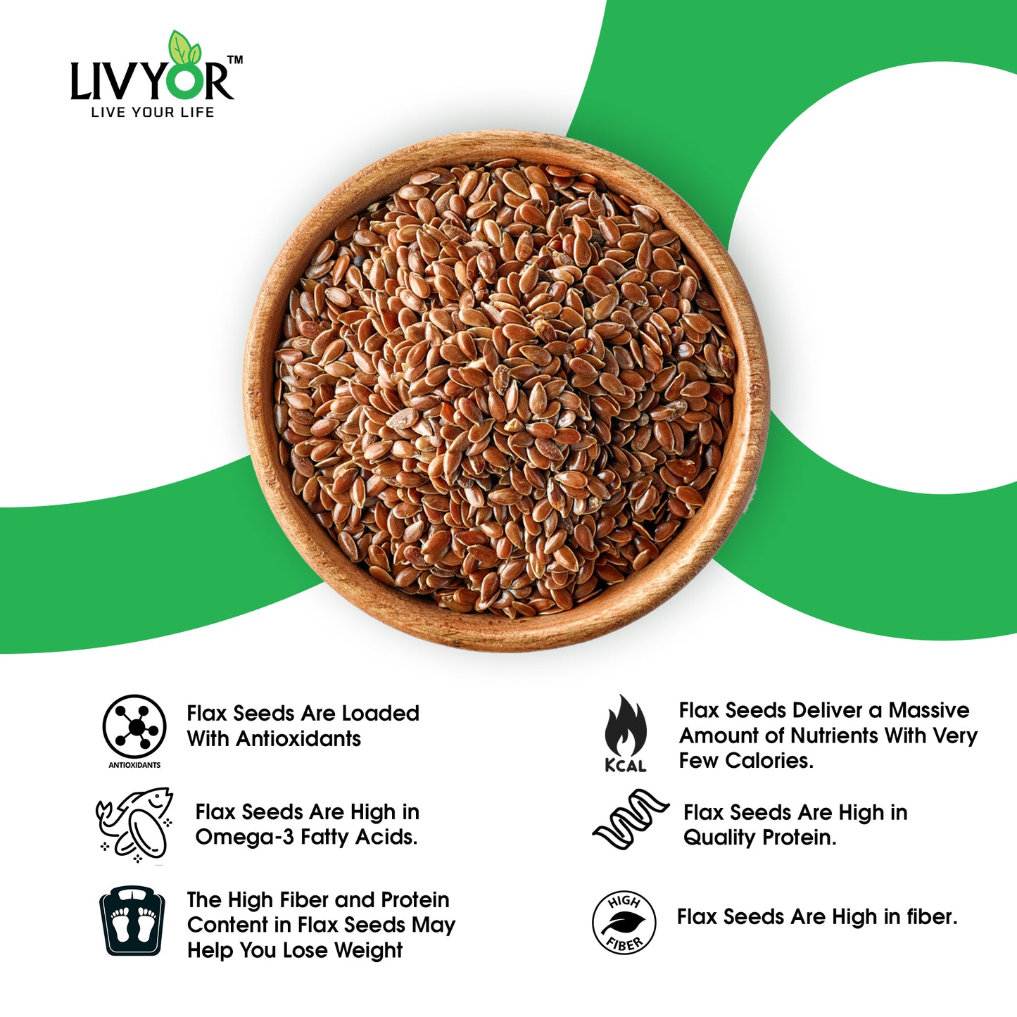 Raw Flax Seeds LIVYOR