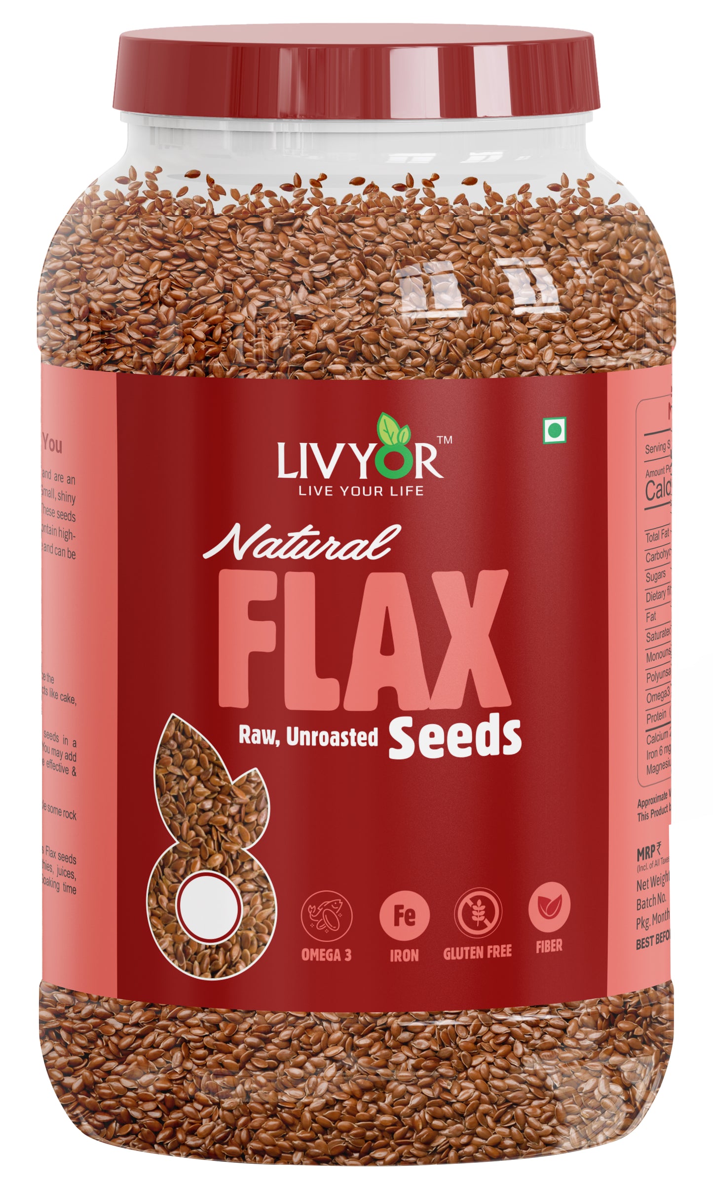 Raw Flax Seeds LIVYOR